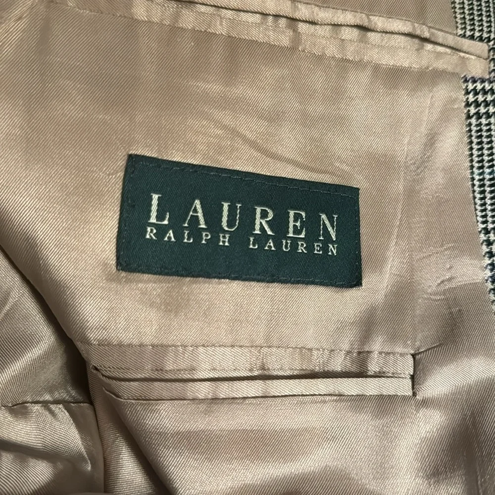 LAUREN Ralph Lauren plaid tan brown sport’s coat single‎ breasted blazer Sz 40R